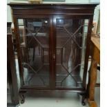 A Georgian style mahogany china cabinet with 2 doors