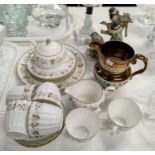 A Susie Cooper "Chatsworth" 21 piece tea service; a group of blue tits; etc.