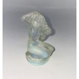 A Lalique mascot depicting a kneeling flower girl (female figure) 'Floreal' signed in script and