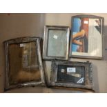 A silver mounted perpetual calendar frame, 3 silver photo frames, various dates