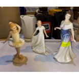 Three Royal Doulton figures: For You HN3754; Little Ballerina HN3395; Friendship HN 3491(a.f.)