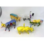 A collection of 5 Cow Parade animals - all boxed
