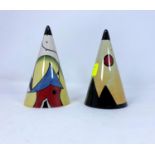 2 Lorna Bailey conical sifters "Porthill" & "Pyramids"