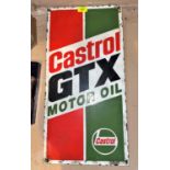 A vintage enamel ad sign Castrol GTX Motor Oil height 60cm x width 30cm