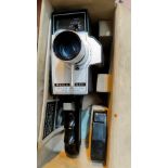 A Bell and Howell zoom reflex cine camera in case and a record collection Global Greats