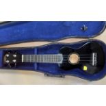 2 student violins with hard cases; A Ohana Ukulele with hard carry case;