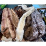 A selection of mink and other fur collars, stoles etc