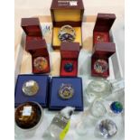 A selection of originally boxed Swarovski crystal paperweights & glassware.