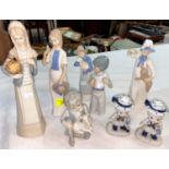 A selection of Lladro style figures by "Rex"; etc