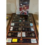 A framed "The Millennium Collection" of coins and a 2009 Royal mint cased set