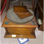 An oak cased The Cinch record player