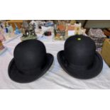 2 bowler hats 1 size 6 3/4
