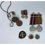 WWII a pair of medals with miniatures etc