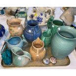 A selection of 1930's pottery including Sylvac jugs etc and a later jug and bowl set