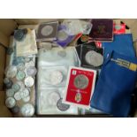 A selection of British and European coins, some silver content