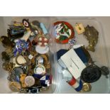 A selection of enamelled badges etc