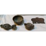 4 "Roman" bronze articles reputedly recovered from the Silkroad in the Eastern Empire, including 2
