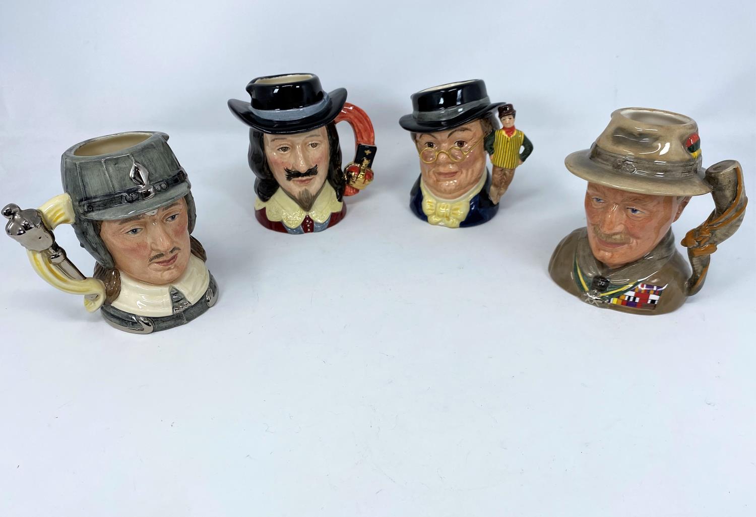 Royal Doulton character jugs - Lord Baden-Powell D7144 (certificate); Be Prepared Bunnykins; Mr