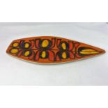 A mid 20th century Poole shield shape dish, monogrammed CH to base 38cm length