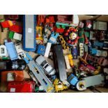 A large collection of unboxed diecast Corgi, Dinky vehicles etc