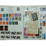 A Royal Mail stamp album & contents; loose coins