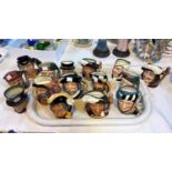 A collection of 15 Royal Doulton small character jugs