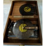 A Thorens disc musical box with 5 discs