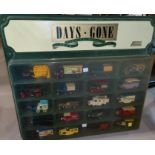 A Lledo Days Gone vintage model display box with advertising vans etc