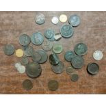 35 Georgian coins including tokens, Irish silver etc