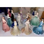 13 various Coalport small female figures including "Debutantes of the Year" at different balls etc.