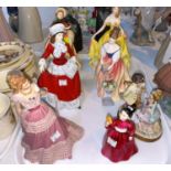 5 Royal Doulton figures - Pretty ladies - Autumn HN5323; Summer HN5322; Alexnadra HN3285 (2nd);