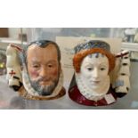 2 Royal Doulton Ltd Edition character jugs - King Philip of Spain D6822; Queen Elizabeth of