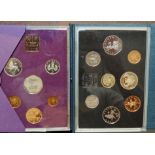 Proof set 1980 UK; Proof set 1986 including £2 Scottish coin