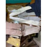 A selection of kidskin and other gloves, and related items