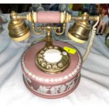 A Wedgwood pink Jasper ware 1960's telephone