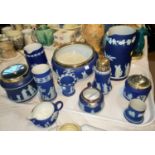 A selection of Wedgwood Jasperware including jugs, bowls etc