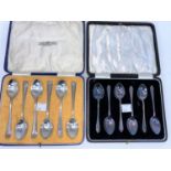 2 cased sets of hallmarked silver coffee spoons Sheffield 1928 & Birmingham 1923 4oz