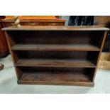 A mahogany 4 height bookcase on plinth, width 93 cm