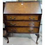 A burr walnut period style bureau