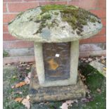 A garden mushroom in reconstituted stone