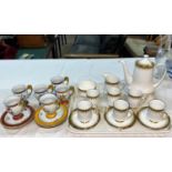 A Paragon "Athena" 15 piece coffee set; a Viennese set of 6 coffee cups and saucers in the 18th