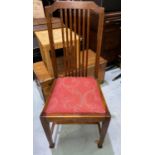 A 1920's set of 4 mahogany dining chairs with rail backs