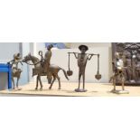Four modern Benin Bronzes