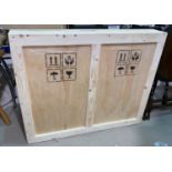 A hand made wooden picture shipping crate, internal measurement 31" x 40" x 4"