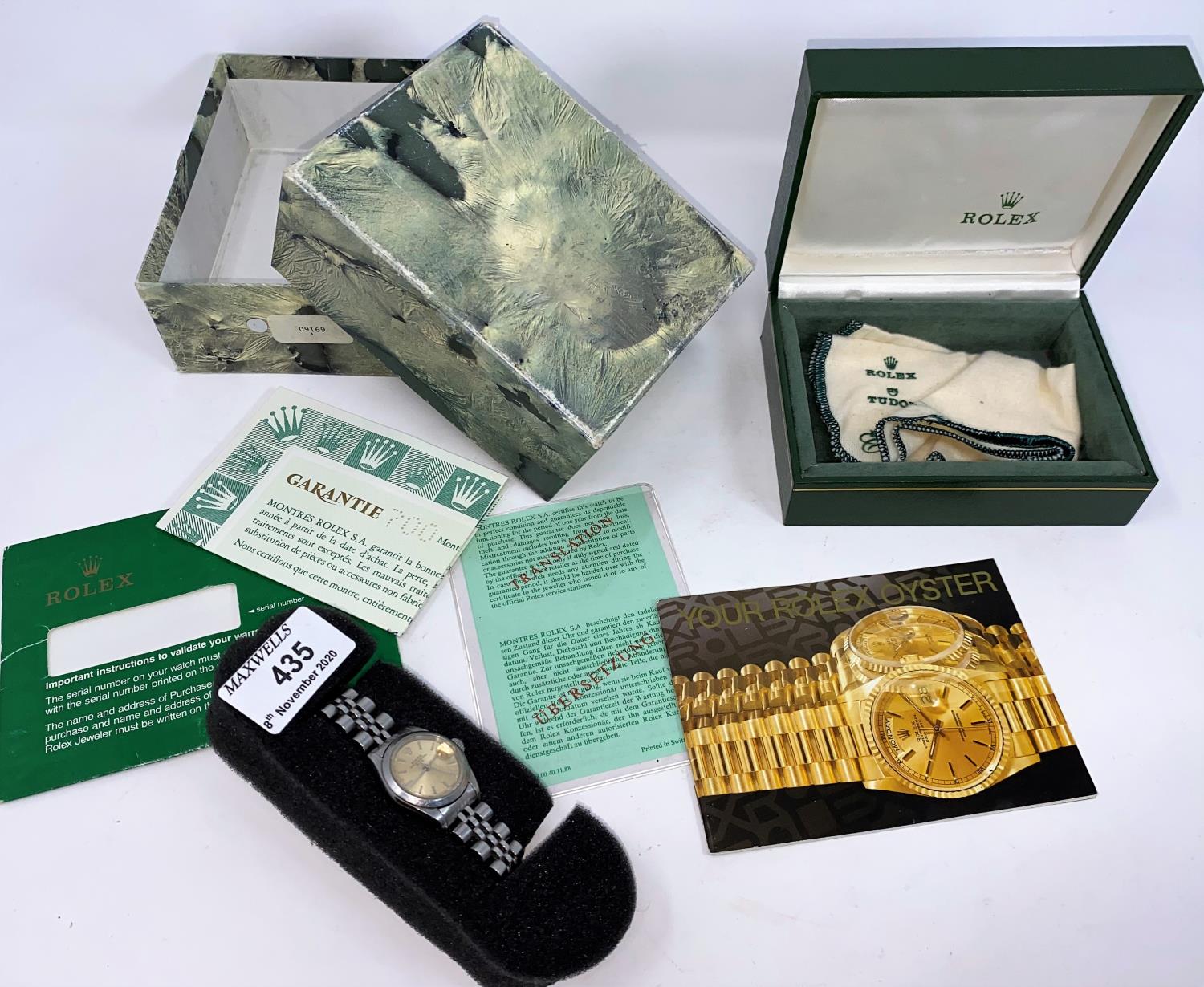 A lady's stainless steel Rolex Oyster precision date wristwatch with original box, paperwork and - Image 2 of 3