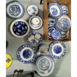 A selection of 19th century and later blue & white china