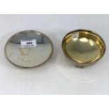 A hallmarked silver small modernist pedestal bowl, Birmingham 1970; a similar shallow dish,