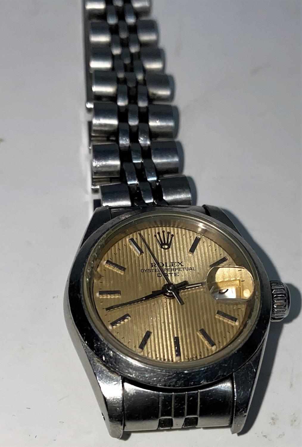 A lady's stainless steel Rolex Oyster precision date wristwatch with original box, paperwork and - Image 3 of 3