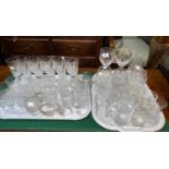 A large selection of cut drinking glasses and glassware