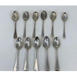 A Georgian matched set of 6 teaspoons and 7 rat tail teaspoons, various dates, 5 oz